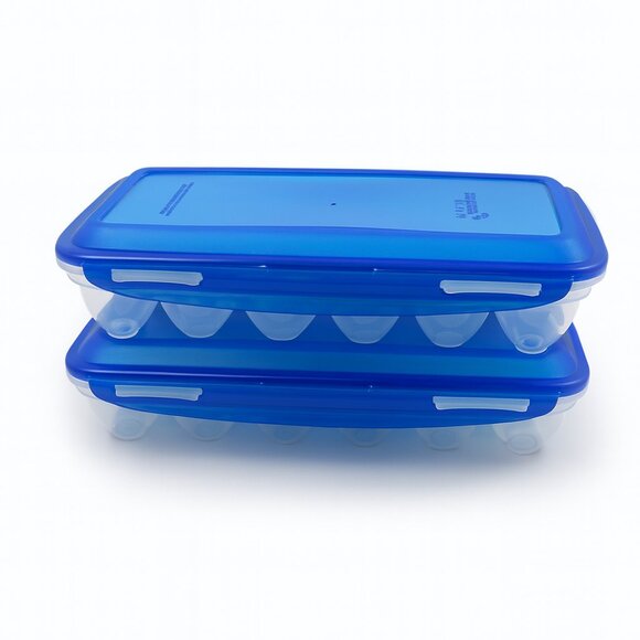 LocknLock Blue Stackable Egg Storage Containers – Set of 2 - Picture 1 of 3